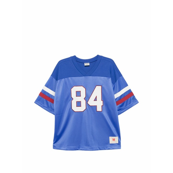 はやりっ子 メンズ ティーシャツ トップス Number-detail short-sleeve t-shirt Blue