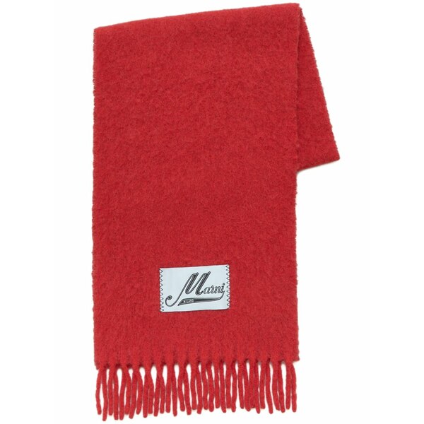 マルニ メンズ 消音装置・袈裟・えり巻き 添え物 Logo-appliqu￡ scarf Red