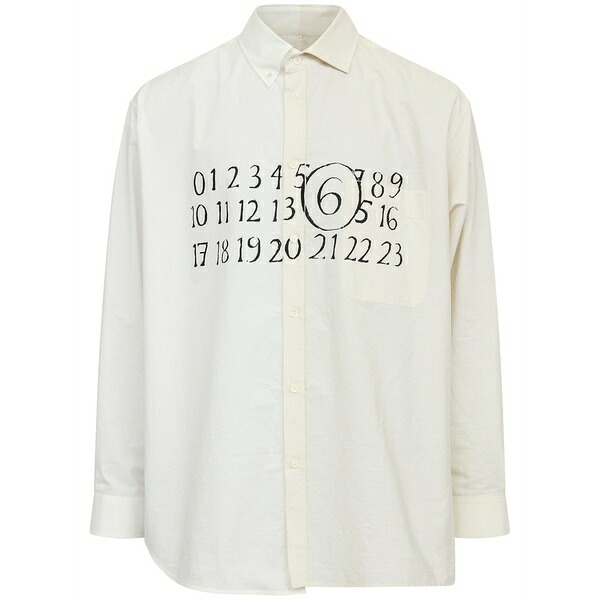 マルタンマルジェラ メンズ プルオーバー トップス Asymmetric cotton shirt Neutrals