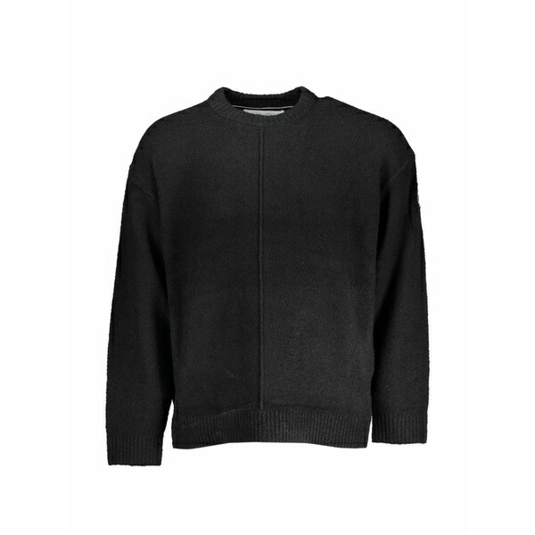 カルバンクライン メンズ 編み物\u0026スウェーター アウター Seam-detail crew-neck cotton sweater Black