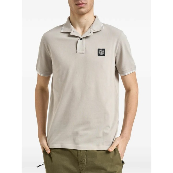ストーンアイランド メンズ スポーツシャツ トップス Logo-patch polo shirt Grey