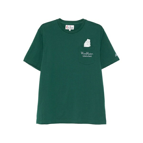 エムシーツーセイントバース メンズ プルオーバー トップス Connor embroidered t-shirt Green