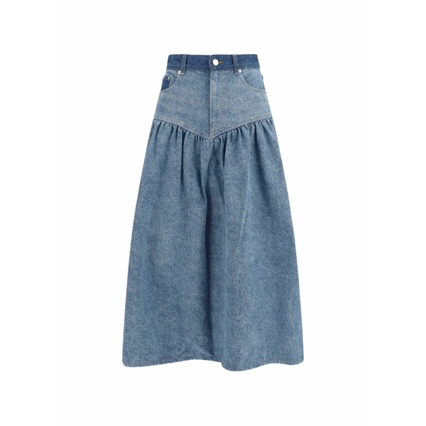 ガニー レディース スコート ボトムス Patchwork denim skirt Blue