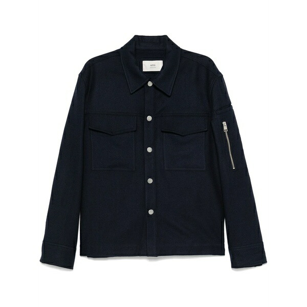 意中の女 メンズ プルオーバー トップス Virgin wool shirt Blue