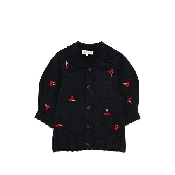 スティーヌ・ゴヤ レディース ジレー アウター Embroidered-cherries collared cardigan Blue