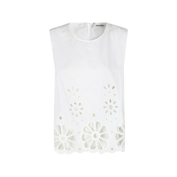 メイメイジェイ レディース プルオーバー トップス Broderie-anglaise sleeveless blouse White