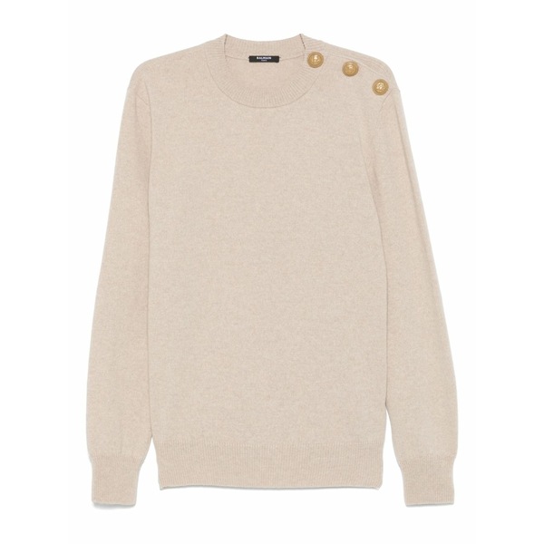 バルマン メンズ ニット&セーター アウター Buttoned sweater Neutrals｜asty