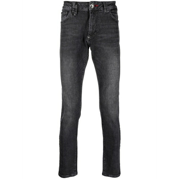 フィリップ飾り気の無い メンズ ジーンズズボン下 ボトムス Low-rise slim-cut jeans Black