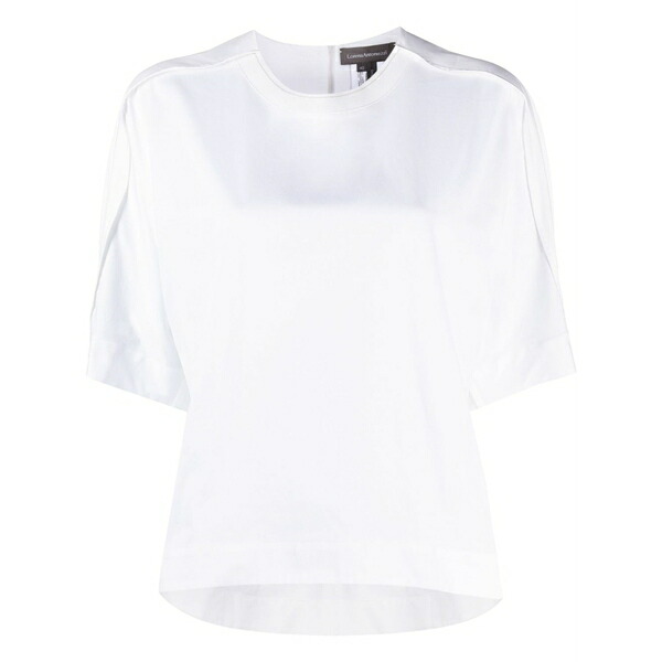 ロレーナアントニアッツィ レディース プルオーバー トップス Pleat-detail short-sleeved blouse White