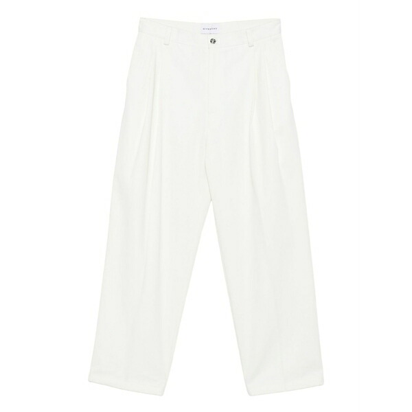 ジバンシー メンズ カジュアルパンツ ボトムス Pleated wide-leg trousers White｜asty