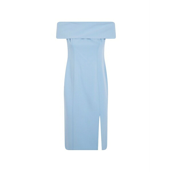 ラルフローレン レディース ワンピース トップス Off-shoulder slit-detail dress Blue｜asty
