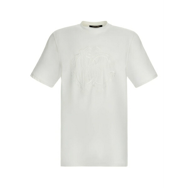 ロベルトカヴァリ メンズ ティーシャツ トップス Logo-detail short-sleeve t-shirt White