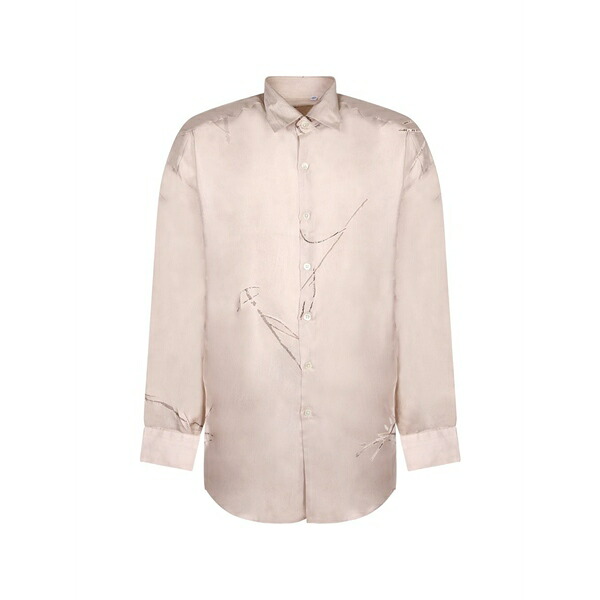 御召しものメイン メンズ プルオーバー トップス Distressed-effect shirt Neutrals