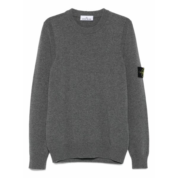 ストーンアイランド メンズ 編み物\u0026プルオーバー アウター Crew-neck patch sweater Grey