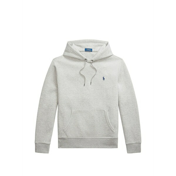 ラルフローレン メンズ パーカー・スウェットシャツ アウター Logo-embroidered drawstring hoodie Grey