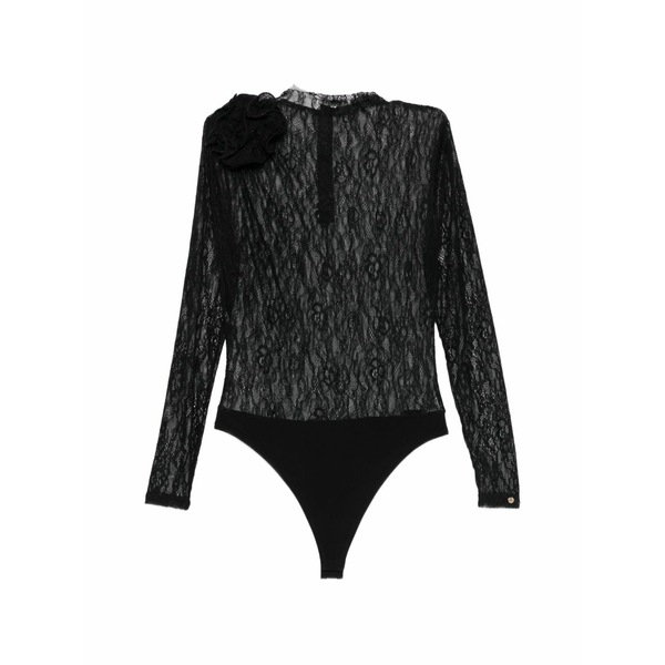ニッサ レディース プルオーバー トップス Lace floral-appliqu￡ body Black