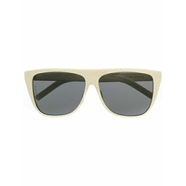 サンローラン アイウェア レディース 黒眼鏡＆アイウェア 添え物 Snakeskin effect square sunglasses Neutrals
