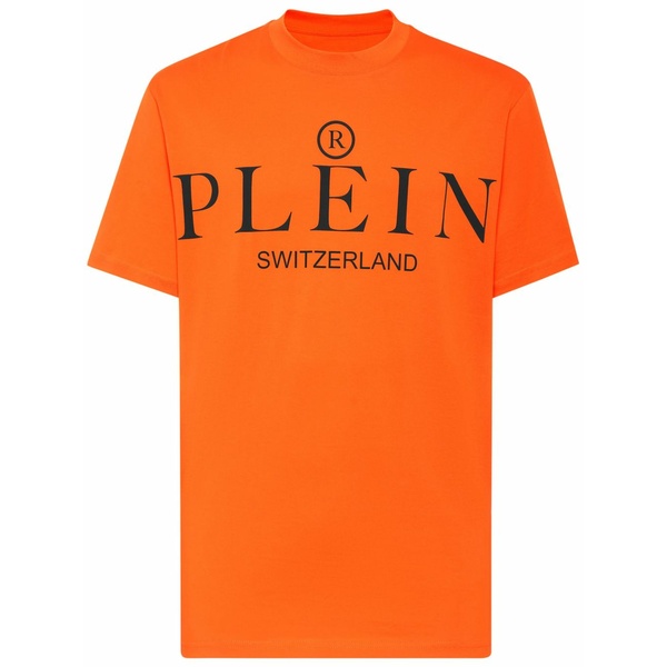 フィリップ飾り気の無い メンズ プルオーバー トップス Logo print t-shirt Orange