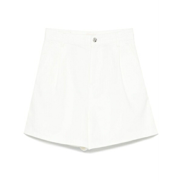 リュージョー レディース 心地よいズボン下 ボトムス Pleat-detail shorts White