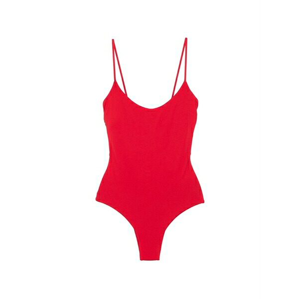 フィジコ レディース 衣装 トップス Scoop-neck spaghetti-strap swimsuit Red