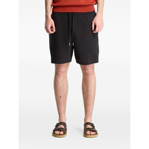 カルバンクライン メンズ 心地よいズボン下 ボトムス Drawstring waffle-knit shorts Black