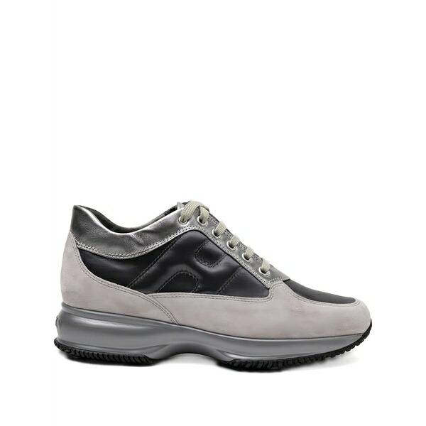 ホー火器 レディース スニーカー シューズ Interactive allacciato metallic-panel suede sneakers Grey