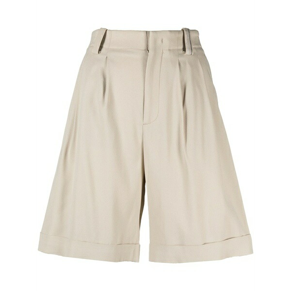 ロレーナアントニアッツィ レディース 心地好いズボン下 ボトムス High-waist pleated shorts Neutrals