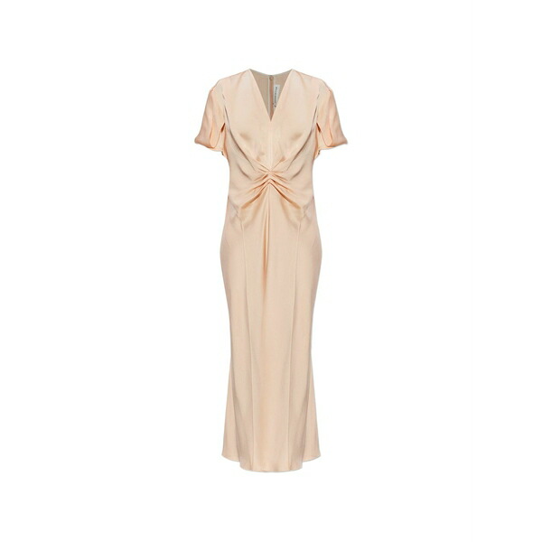 ヴィクトリア ベッカム レディース ワンピース トップス Draped v-neck midi dress Neutrals|asty