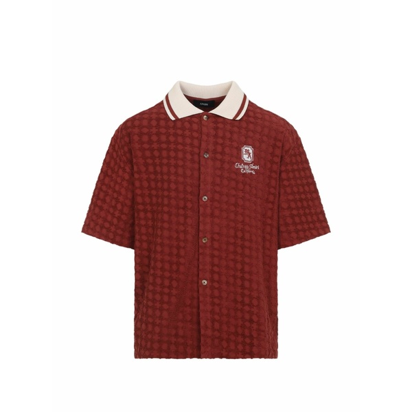 アミリ メンズ ティーシャツ トップス Embroidered-detail shirt Red