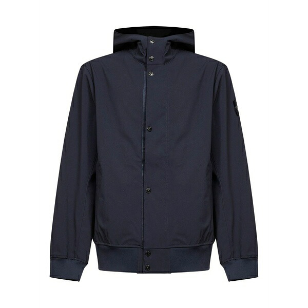 ストーンアイランド メンズ 上衣＆上衣 アウター Patch-detail hooded jacket Blue