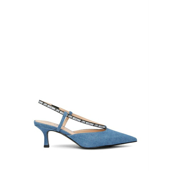 優しいこと モスキーノ レディース パンプス シューズ Point toe strap pumps Blue