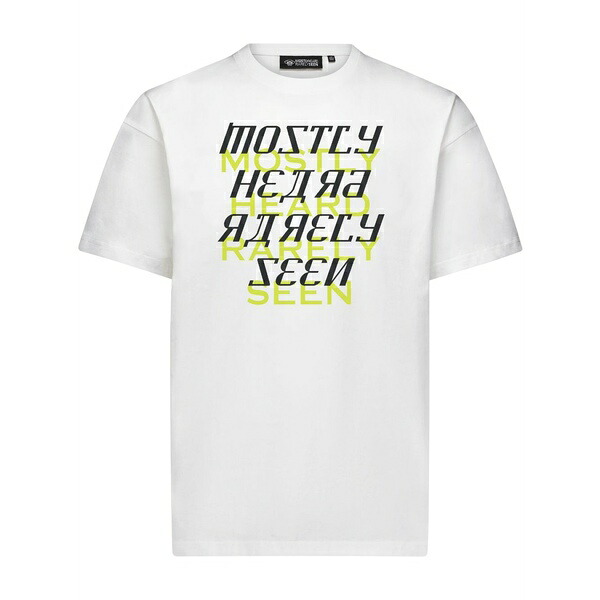 ミストリーハードレアリシーン メンズ プルオーバー トップス Shadow text cotton t-shirt White