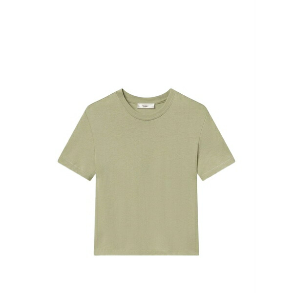 一こま レディース プルオーバー トップス Crew-neck short-sleeve t-shirt Green