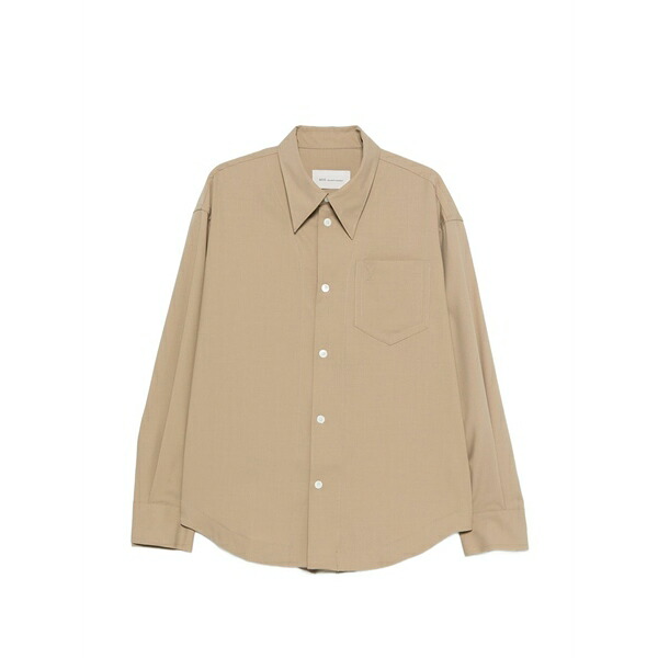 意中の女 メンズ プルオーバー トップス Pocket embroidered shirt Neutrals