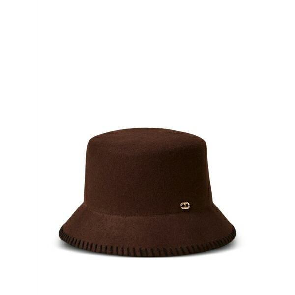 ツイン書き割り レディース 鳥打ち帽 付属物 Stitched-brim bucket hat Brown