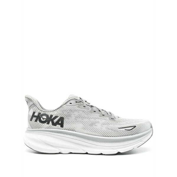 ホカオネオネ メンズ スニーカー シューズ Clifton 9 ribbed sneakers Grey