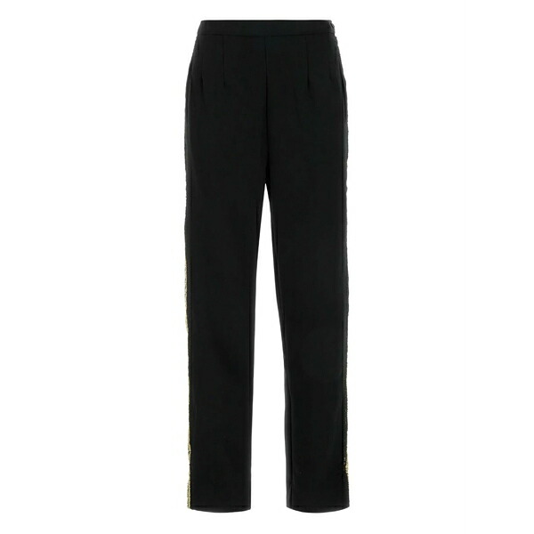 ボーディ レディース 心地よいズボン下 ボトムス Stripe-detail tailored trousers Black