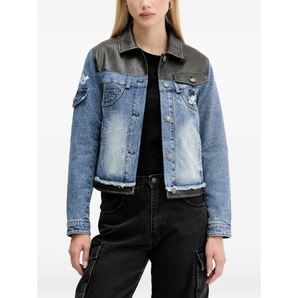 デジグアル レディース 上衣＆上衣 アウター Panel frayed jacket Blue