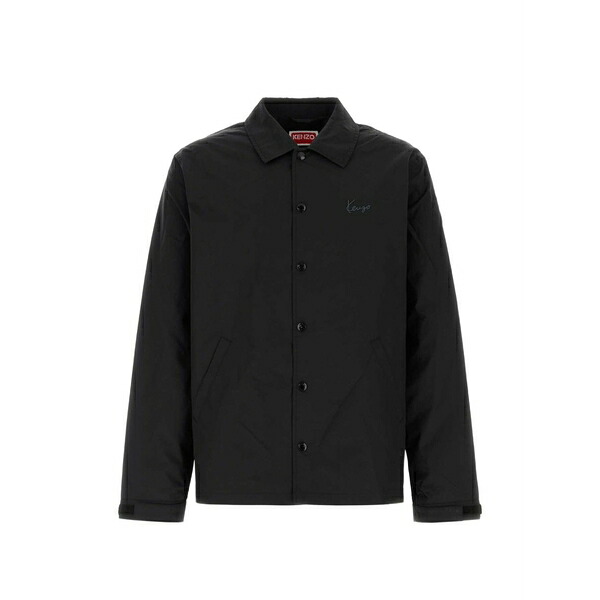 ケンゾー メンズ 上衣＆上衣 アウター Logo-print press-stud jacket Black