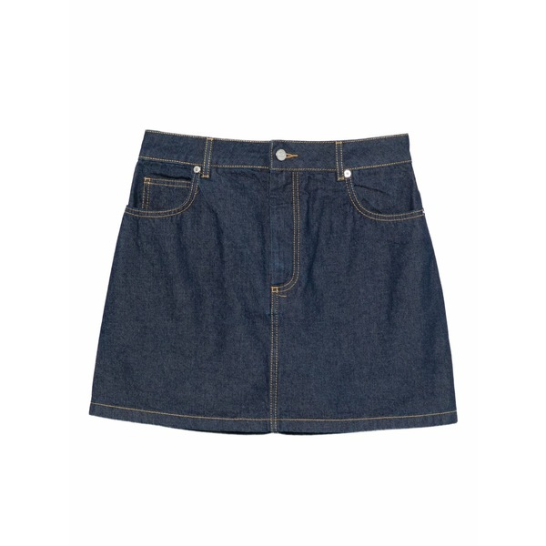棲み家 狐狸 レディース スコート ボトムス Denim mini skirt Blue