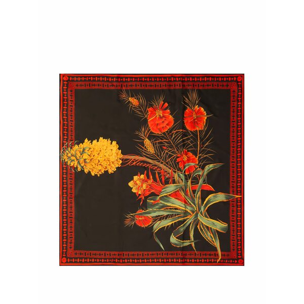 ブルマリン レディース 消音装置・袈裟・えり巻き 佩び物 Floral scarf Black