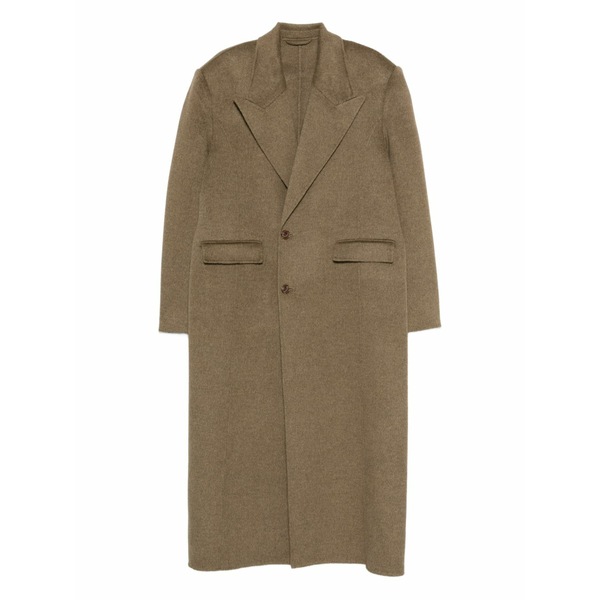 空想科学小説アール メンズ 厚地の外套 アウター Tetsu pocket single-breasted coat Green