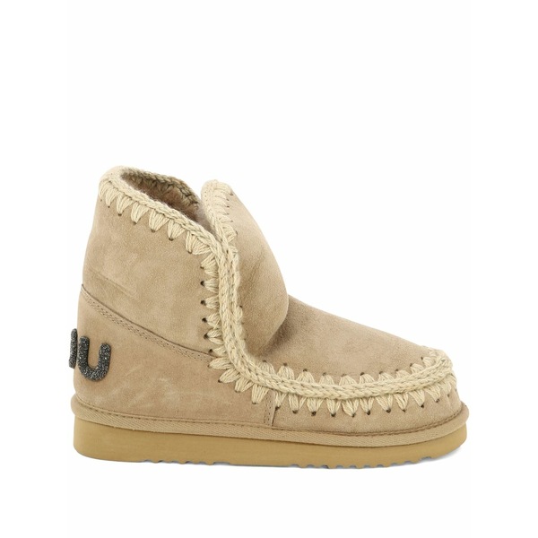 モウ レディース ブーツ シューズ Glitter logo boots Neutrals