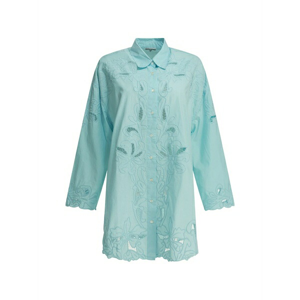 ジュレットドン レディース プルオーバー トップス Cut-out embroidered shirt Blue