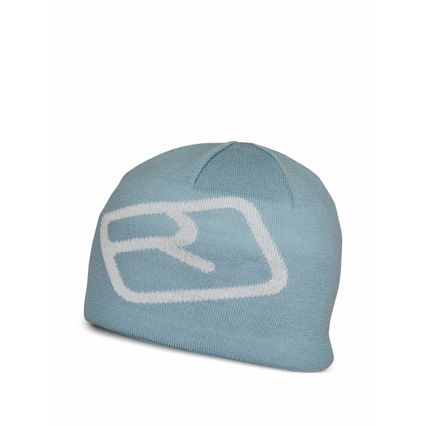 オルトボックス メンズ かぶり笠 添え物 Logo-detail beanie hat Blue