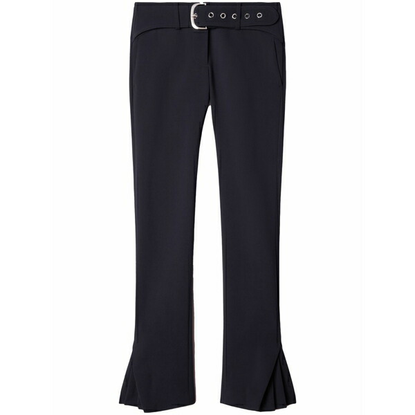 象牙色 レディース 心地よいズボン下 ボトムス Belted flared virgin-wool trousers  Blue