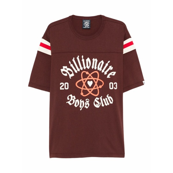 ビリオネアボーイズクラブ メンズ Tシャツ トップス Atom sport logo-print t-shirt Brown｜asty 27,170円