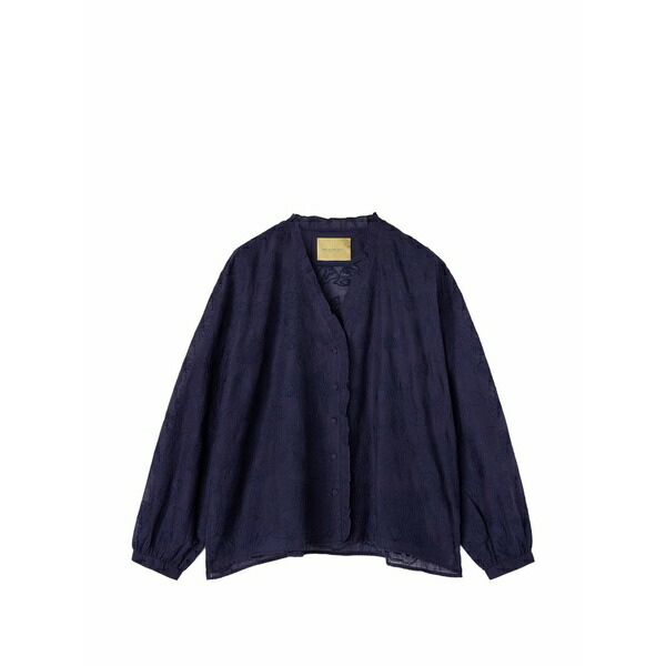 モモン レディース プルオーバー トップス Rios embroidered ruffled shirt Blue