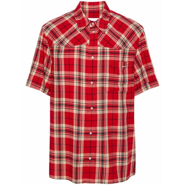 バリー メンズ ティーシャツ トップス Checked shirt Red