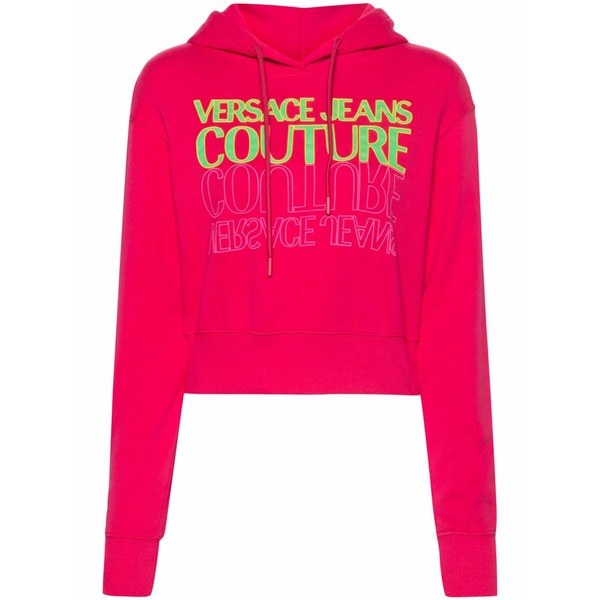ベルサーチ レディース パーカー・スウェットシャツ アウター Upside down cropped sweatshirt Pink｜asty